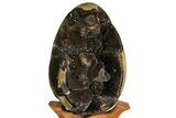 Septarian Dragon Egg Geode - Black Crystals #158344-2